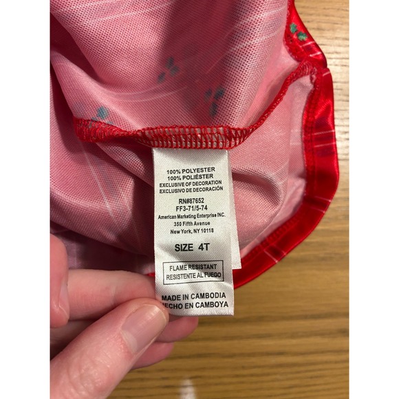 Disney Princess Red Sparkle Mesh Dress Girls Size 4T Short Sleeve Shimmer - Picture 5 of 5